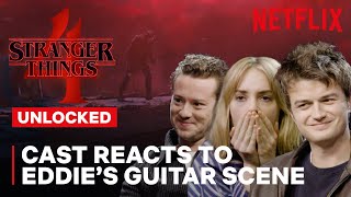 Stranger Things 4 | Stranger Things Cast Reacts to Eddie Shredding | Netflix Geeked