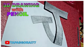 3D T Letter Drawing Video - How To Make 3D T Letter Drawing Easy Drawing by - @tapasgorai77