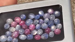 43 star Sapphires & Rubies Unheated Burma origin 66 cts.