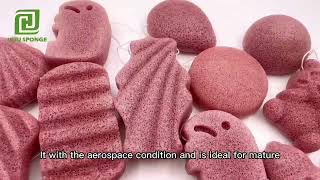 French Red Clay Natural Konjac Sponge for Face and Body Wash