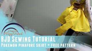 BJD Sewing Tutorial: Pokemon pinafore skirt for Minifee + free pattern!