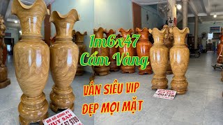 Lộc Bình Cẩm Vàng Hàng Vân Vip Đẹp Tứ Diện 1m6x47, Gỗ Đẹp Không Vết