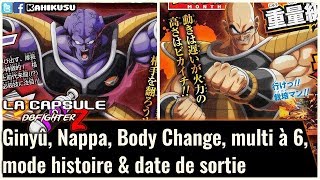 La Capsule Dragon Ball FighterZ : Ginyû, Nappa, multi à 6 & date de sortie japonaise