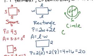 How to Math: 1.9 Perimeter, Circumference, Area