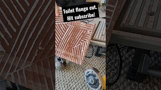 ceramic tile Toilet flange cut.