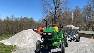 2 Wheel Drive Tractor Spreading 84,000 lbs of Lime in the Hills of Virginia!