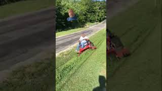 HOW not to RIDE a mower on a HILL #lawncare #shortsfyp #safety #mowing #crazy