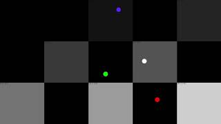 輝度の異なるCheckerboardの上を高輝度の玉が動く