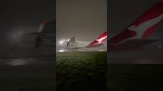 A380 taking off from wet RUNWAY!!! #takeoff #superbird #qantas #airbus380