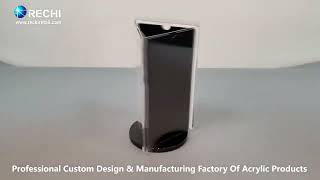 RECHI |Custom Counter Acrylic Display Factory| Rotating 3 Sides Acrylic Sign Menu Holder