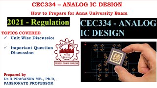 Anna University Exam Preparation - CEC334 Analog IC Design Important Questions