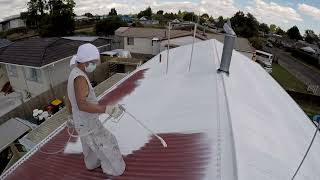 Painting a Metal Roof Airless paint sprayer