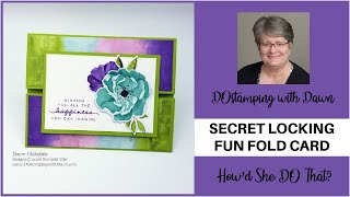 Secret Locking Fun Fold Card with Hues of Happiness