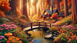 COZY FAIRY COTTAGE IN AUTUMN FOREST | Magical Fantasy Music with Relaxing Birdsong, Fall Ambience