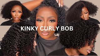 MOST NATURAL LOOKING WIG!! KINKY CURLY BOB FT WOWAFRICAN