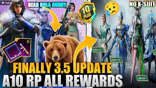 😭Bad News ! No X-SUIT In 3.5 Update | A10 Royal Pass Rewards | Bear Companion 3d Texture