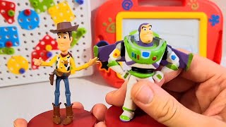 Buzz Astral i Chudy tworzą zabawki dla Andy'ego. Kształty. Nauka Angielskiego dla dzieci. toy story