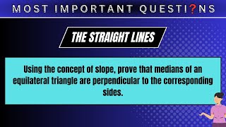 Using the concept of slope, prove that medians of an equilateral triangle are perpendicular to the..