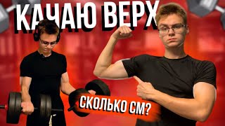 ТРЕНИРОВКА ВЕРХА И ЗАМЕРЫ РУК / сколько см бицепс?/жим лежа