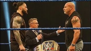 Roman Reigns Vs Goldberg Contract Signing for Universal Championship at Wrestlemania 36 Smackdown