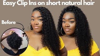 CURLS QUEEN 24 INCHES NATURAL CURLY CLIP INS ON SHORT NATURAL HAIR