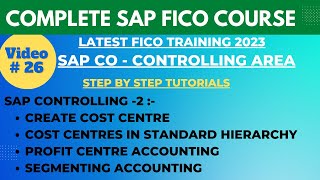 SAP FICO Class - 26 | Maintain & Activate Controlling Area  | Primary and Secondary Cost Elements