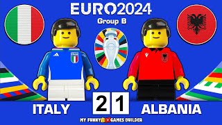 Italy vs Albania 2-1 All Goals & Highlights EURO 2024 ( Group B ) Lego Football - Italia Albania