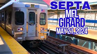 5/21/2024: Westbound SEPTA MFL @ Girard - Market Frankford Line