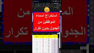 استخراج اسماء الموظفين من #الجدول بدون #تكرار فى #الاكسل #excel