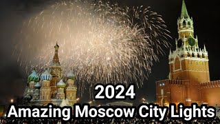 Amazing Moscow City Lights | Night life and Street walk January 2024 | Russian Winter