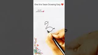 One line Swan Drawing Easy ll Swan Drawing ll Flamingo Drawing#shorts #drawing #viral #swan #oneline