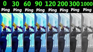 Fortnite 0 Ping vs 30 Ping vs 60 Ping vs 90 Ping vs 120 Ping vs 200 Ping vs 300 Ping vs 1000 Ping