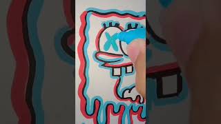 DraWinG🔥sponGeboB🔥glitch and drip effect! #shorts #art #tiktok #global