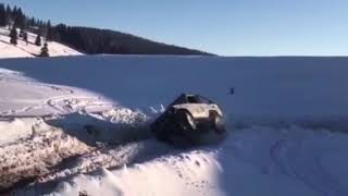 Toyota land cruiser almost flipping