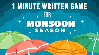 Monsoon Special Written Game | Monsoon Theme Kitty Party Written Game | One Minute Written Game