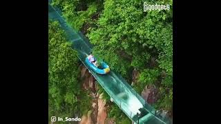 cliff rafting water slide in Hangzhou, China - would you ride?