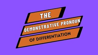 The demonstrative pronoun  -  of differentiation. #Romanianlanguage