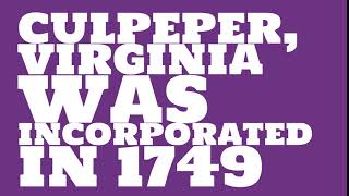 When was Culpeper, Virginia founded?