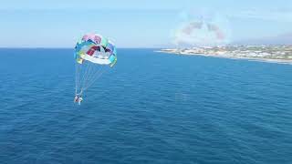 Water Sports drone footage parasailing Crete