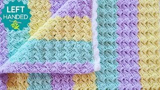 How to Crochet a Blanket LEFT HANDED - The Sober Granny Baby Blanket!