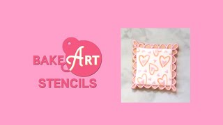 Pretty Hearts Pattern Cookie: How to Decorate with Two-Piece Cookie Stencil Set