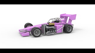 3D printable Supermodified front engine race car Version 2 Scale 1:25 3D model view