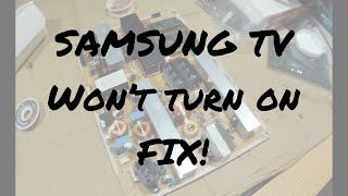 CHEAP FIX! How to Fix LED/LCD TV Not turning ON, has standy by LED Light