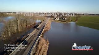 FEB 13 2019 MAJOR FLOODING OWENSBORO KENTUCKY PREPARATIONS AND DRONE