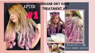 DRY HAIR TREATMENT AT HOME | DIY DEEP CONDITIONER 😱 QUARANTINE TIME