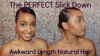 How To| Sleek Bun Tutorial on Awkward Length/Short Natural Hair