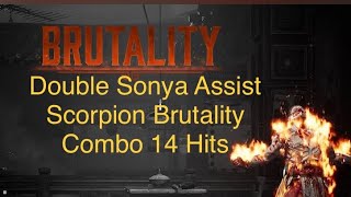 Best Scorpion Combos Double Sonya brutality Combo Mortal Kombat 1 MK1 14 hits