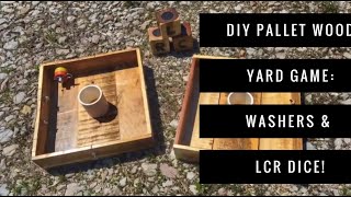 Pallet Wood Yard Game: Washers and LCR Dice