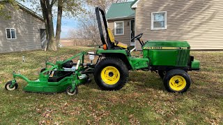 Mowing with the John Deere 755 and planting some cherry trees 🍒