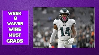 FANTASY FOOTBALL WAIVER WIRE MUST GRABS | NFL WEEK 8